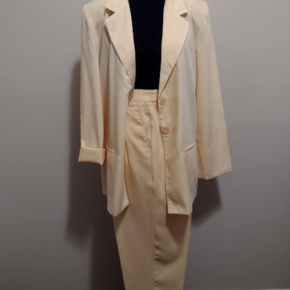 Sag Harbor, 2pc Pant Set, Size-12, Sunny Yellow
